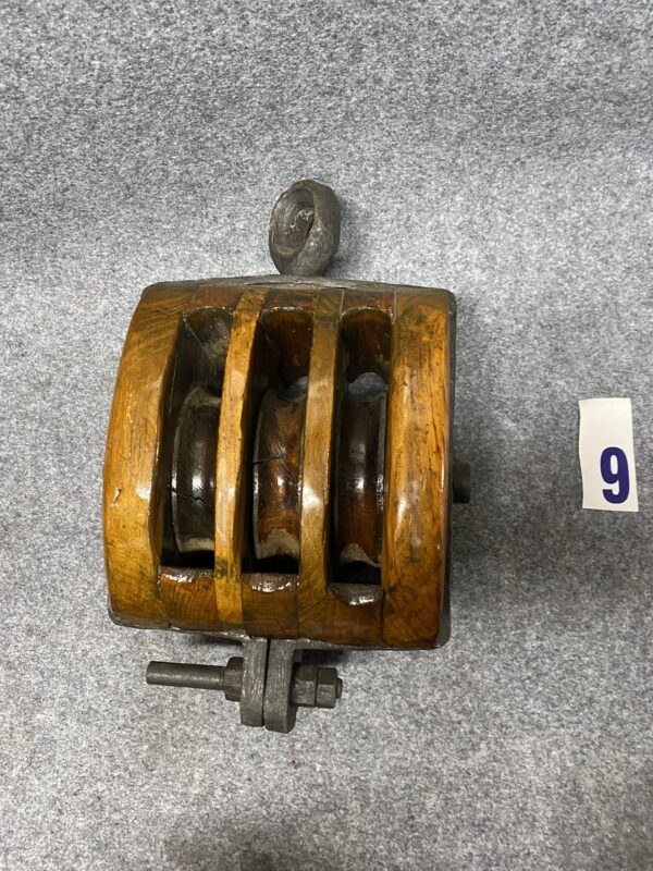 Polea de madera con tres roldanas de madera - Image 4