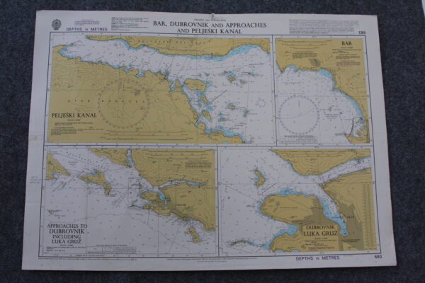 Bar, Dubrovnik and Approaches and Peljeski Kanal.  Croatia and Yugoslavia. nº683