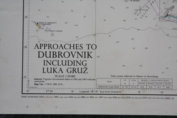 Bar, Dubrovnik and Approaches and Peljeski Kanal.  Croatia and Yugoslavia. nº683 - Image 3