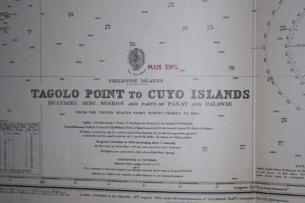 Tagolo Point to Cuyo Islands, including Sebu, Negros and Ports of Pandy and Palawan. Philippine Islands. nº3809 - Image 2